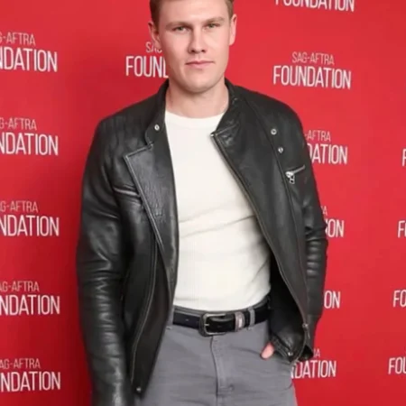 Buy now Jackie Kay Signing Tony Raymond Black Biker Jacket — bold black biker jacket with premium design, perfect for edgy style and standout looks.