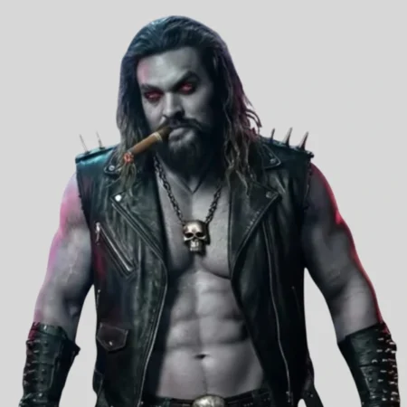 Jason Momoa Supergirl Leather Vest front