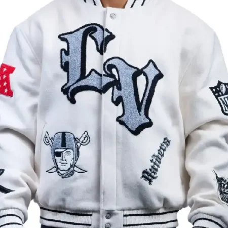 Jeff Hamilton Raiders Wool White Jacket