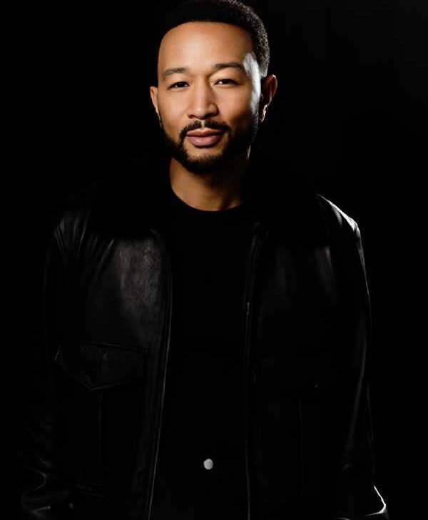 John Legend Shearling Leather Bomber