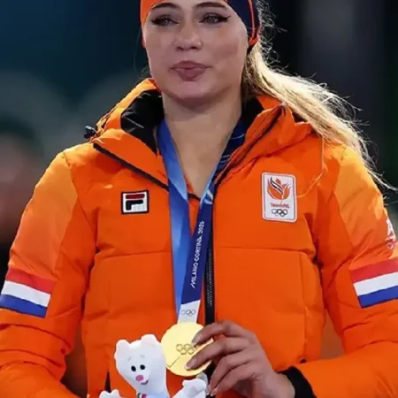 Jutta Leerdam Olympic 2026 Orange Jacket