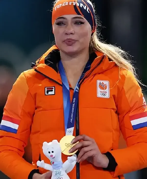 Jutta Leerdam Olympic 2026 Orange Jacket