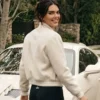 Kendall Jenner Cream Bomber Jacket