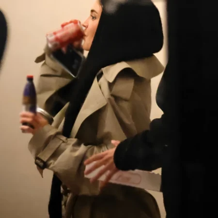 Kylie Jenner Beige Trench Coat