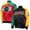 LA Lakers Ty Mopkins Varsity Satin Red and Black Jacket