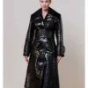 Lili Reinhart PFW 2026 Black Leather Coat