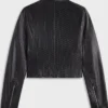 Lisa Nikita Monogram Leather Black Jacket For Sale