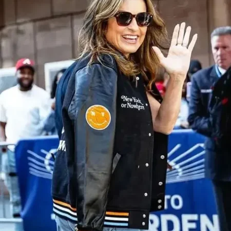 Mariska Hargitay black Varsity Jacket