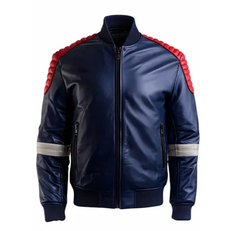 Mens Blue Leather Jacket