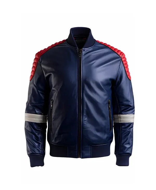 Mens Blue Leather Jacket