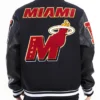 Miami Heat Mashup Logo Black Varsity Jacket for sale