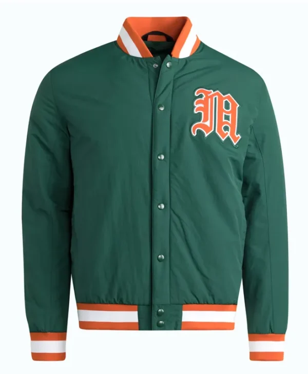 Miami Hurricanes Green Coaches Dugout Jacket