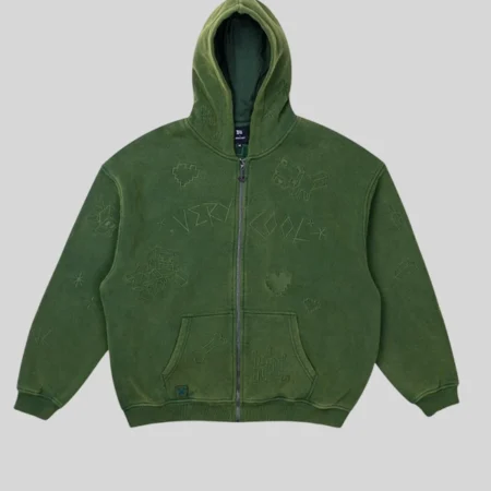 Minecraft Sketch Green Hoodie