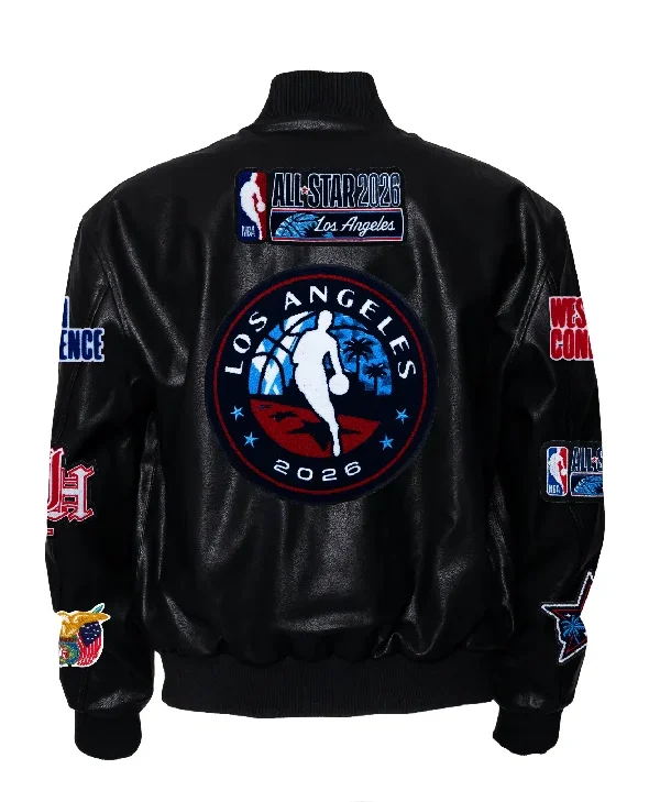 NBA All-Star 2026 Black Leather Jacket back