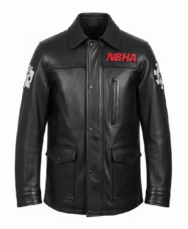 NBHA Open World Black Leather Jacket