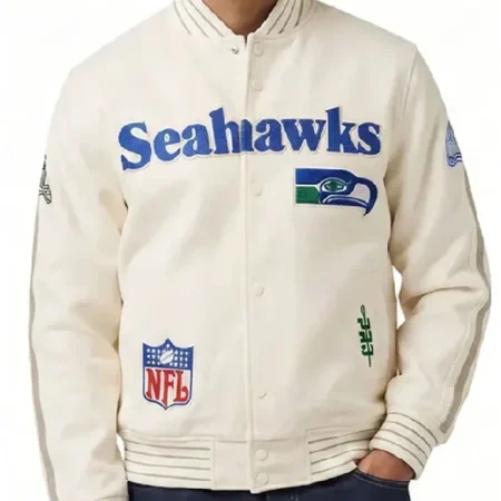 NFL Seattle Seahawks 2026 Cream Varsity Jacket