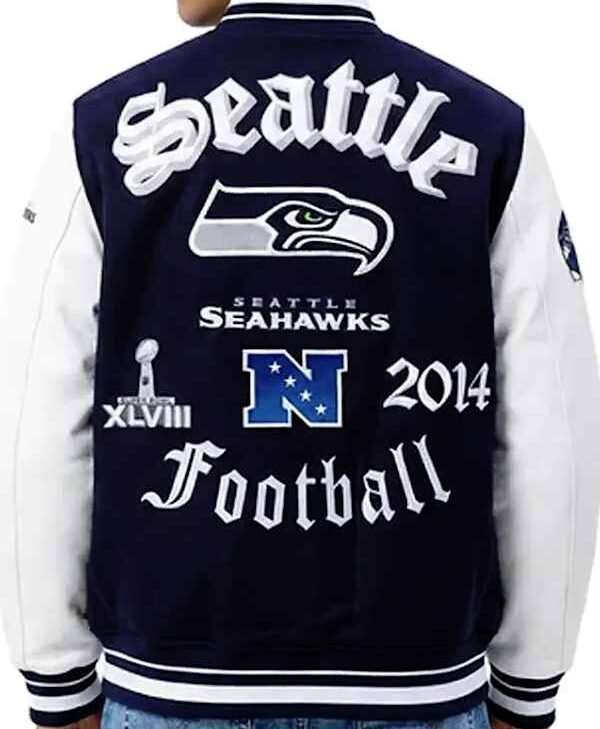 NFL Seattle Seahawks Wool Varsity Jacket back
