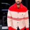 NYC 2026 Michael B. Jordan Striped Wool Jacket