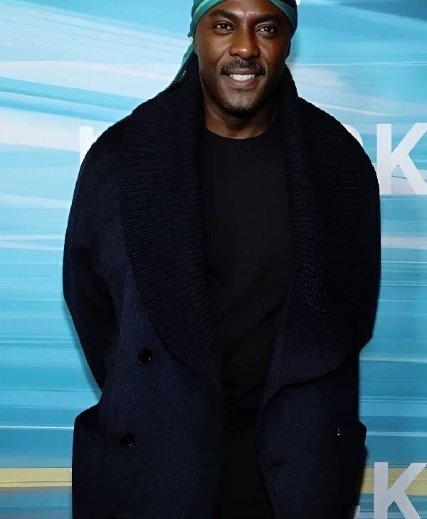 NYC Hijack S2 Screening Idris Elba Blue Wool Coat