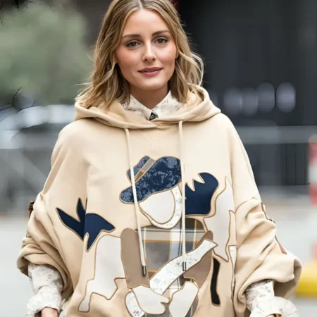 Olivia Palermo Beige Hoodie