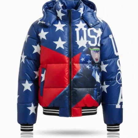 Olympics 2026 Snoop Dogg Speed Skating Puffer Jacket front
