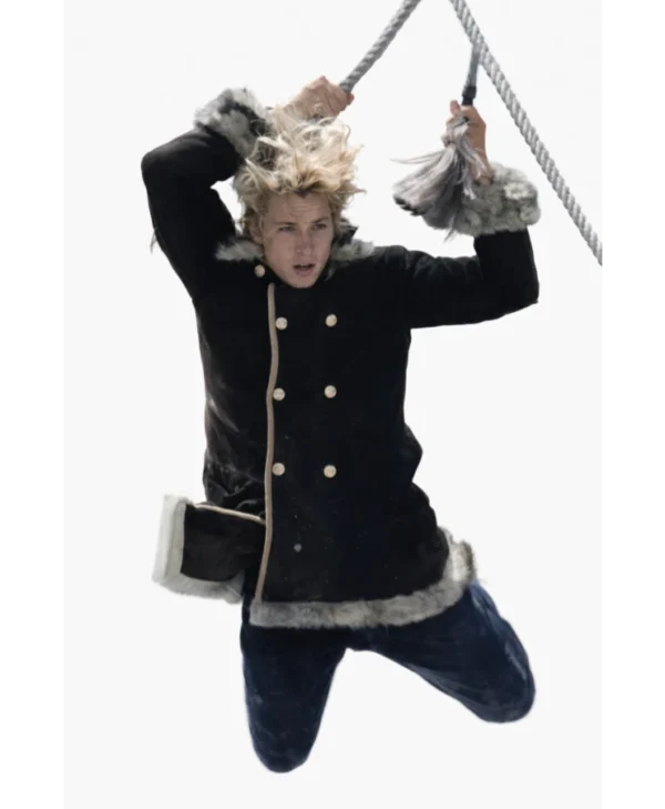 One Piece S02 Sanji Black Shearling Coat for sale