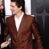 PARIS 2026 Marty Supreme Premiere Timothée Chalamet Brown Suit front