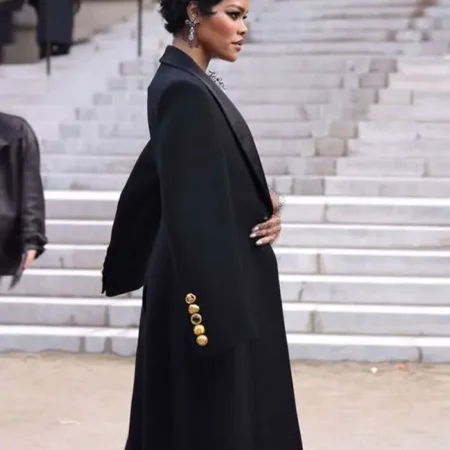 PFW 2026 Teyana Taylor Black Coat