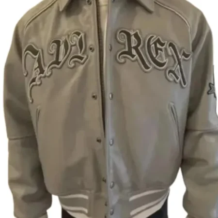 Palace x Avirex Grey Varsity Jacket