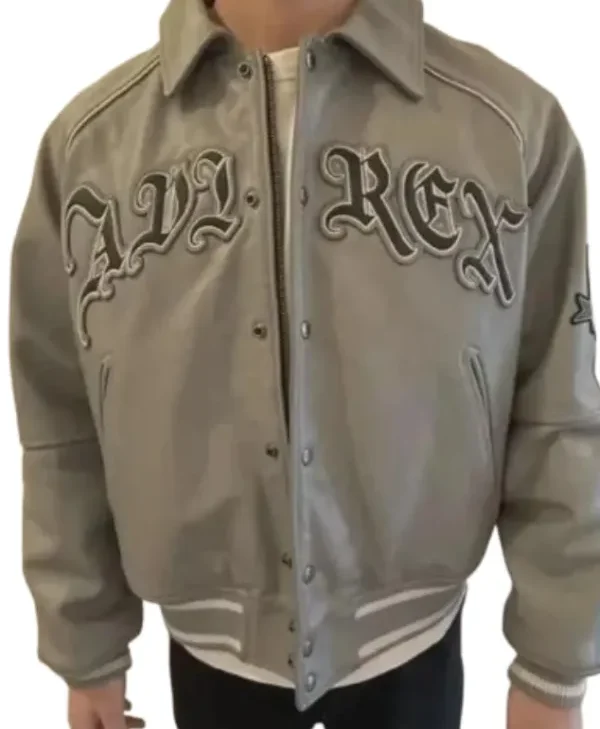 Palace x Avirex Grey Varsity Jacket