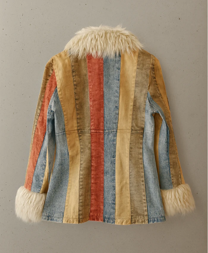 Penny Lane Vintage Multicolor Denim Jacket back