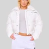 Pretty Little Thing White Cropped Puffer Jacket
