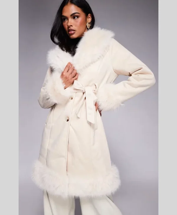 Princess Polly Fur Trench Coat