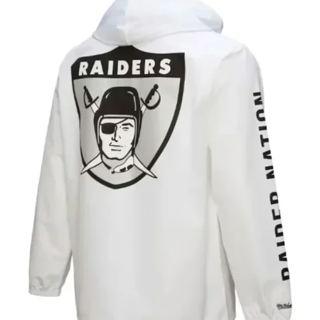 Raiders Coaches Full-Snap White Hoodie