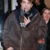Robert Pattinson Brown Leather Jacket