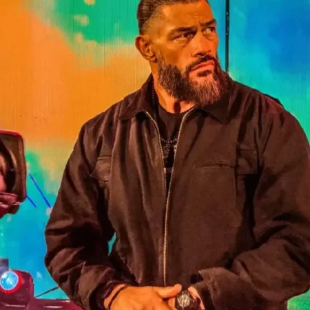 Roman Reigns WWE RAW 2026 Black Jacket back