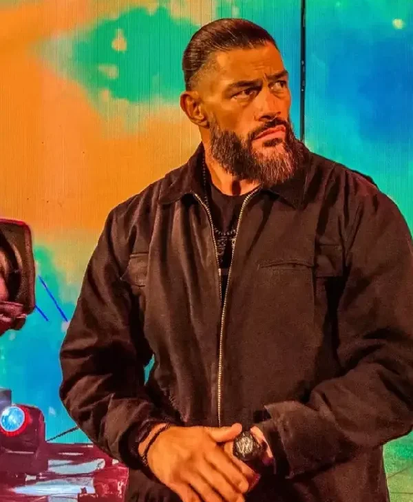 Roman Reigns WWE RAW 2026 Black Jacket back