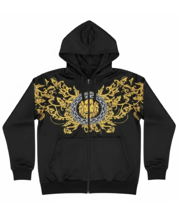 Royal Baroque Black Zip-Up Hoodie