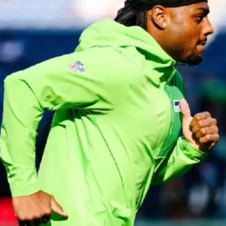 Seattle Seahawks Neon Green Half-Zip Hooded Jacket for sale
