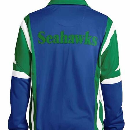 Seattle Seahawks Royal Full-Zip Track Jacket back