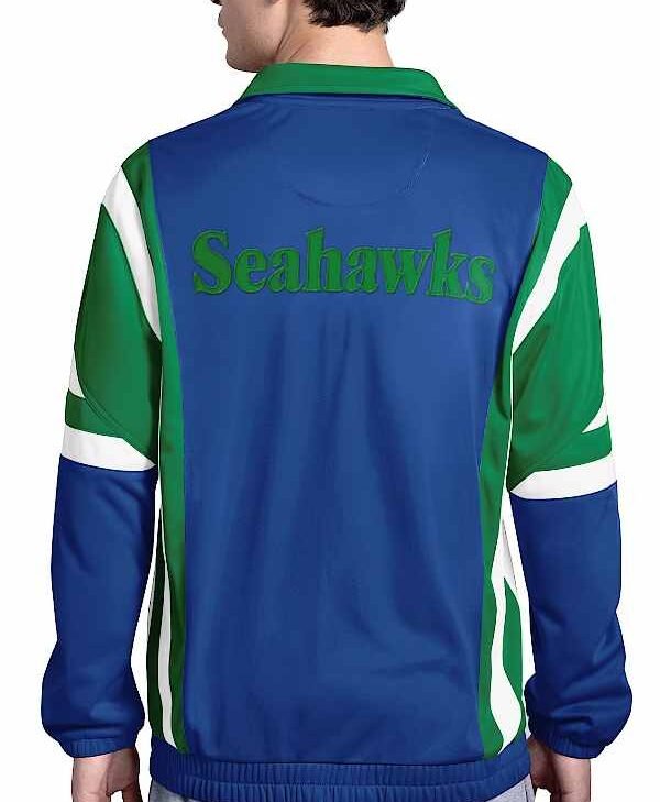 Seattle Seahawks Royal Full-Zip Track Jacket back