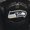 Seattle Seahawks Super Bowl LX Champions Parade Jacket closeup