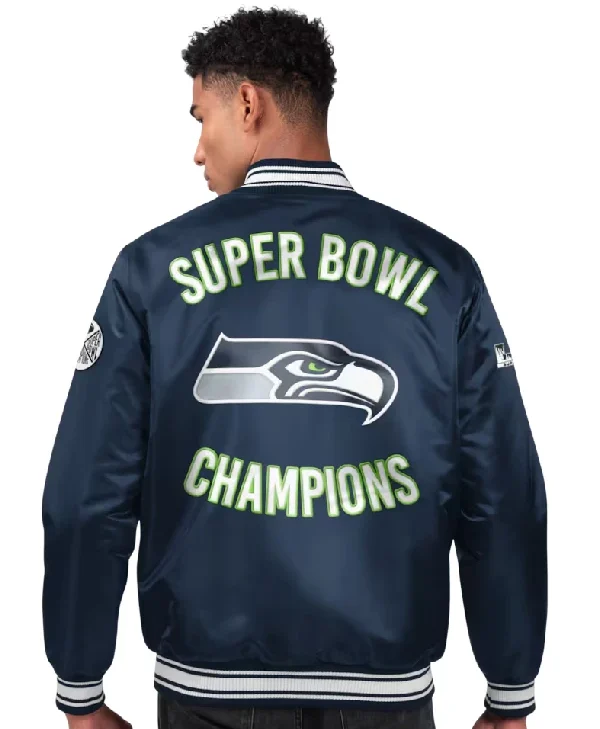 Seattle Seahawks Two-Time Super Bowl Champions Varsity Jacket for sale