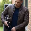 Sheriff Country Matt Lauria Brown Leather Jacket