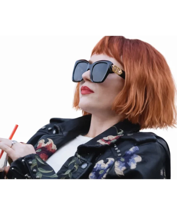 Sierre McCormick Killing Mary Sue Floral Printed Leather Jacket for sale