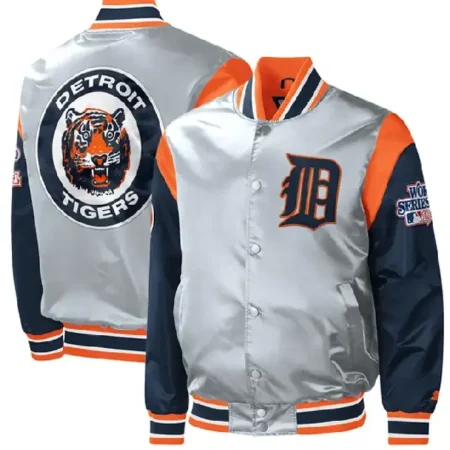 Starter Gray Detroit Tigers Satin Jacket