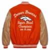 Super Bowl 1998 Broncos vs Packers Varsity oranage Jacket