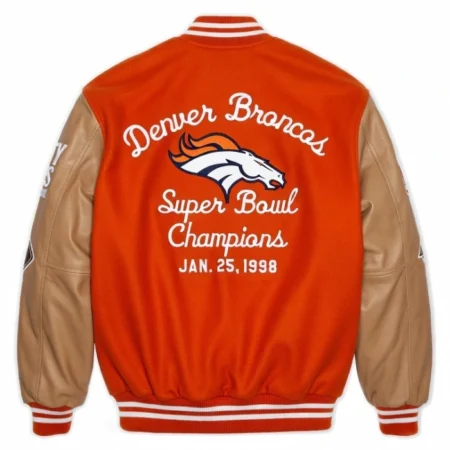 Super Bowl 1998 Broncos vs Packers Varsity oranage Jacket