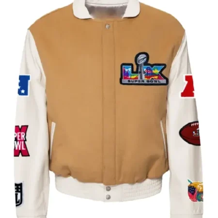 Super Bowl 2026 Varsity camel Jacket