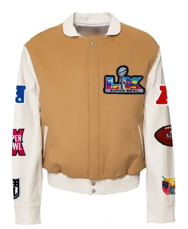 Super Bowl 2026 Varsity camel Jacket